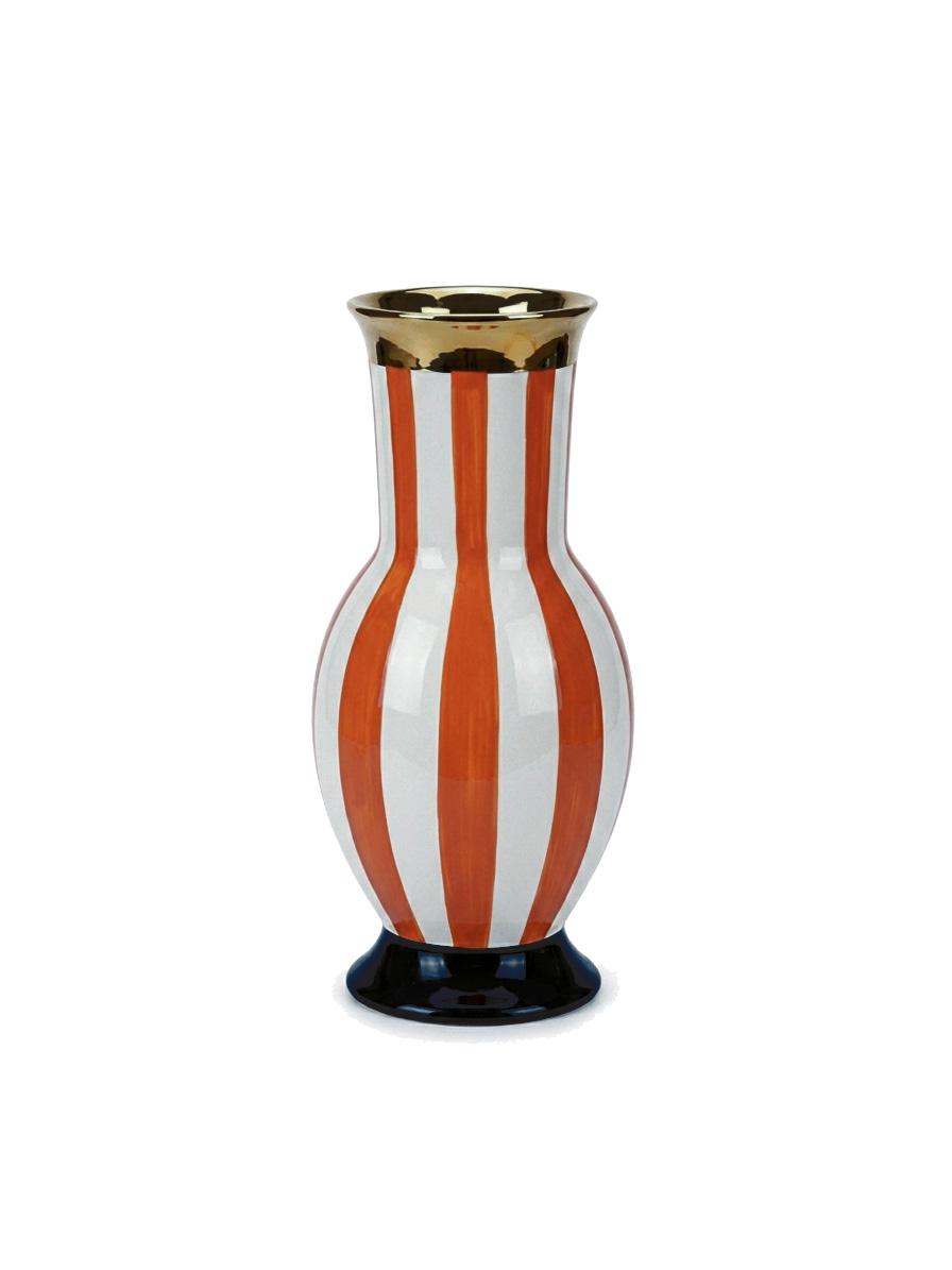 Vaso a righe con collo dorato, Abhika