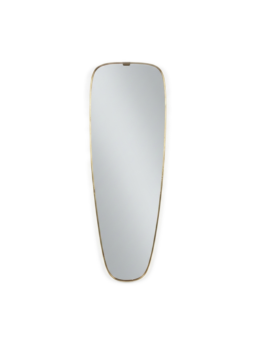 Specchio con cornice in pvc dorato, anni 50