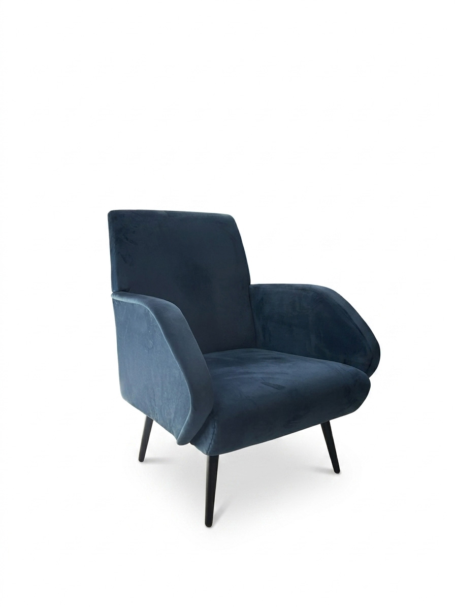 Poltroncina in velluto blu