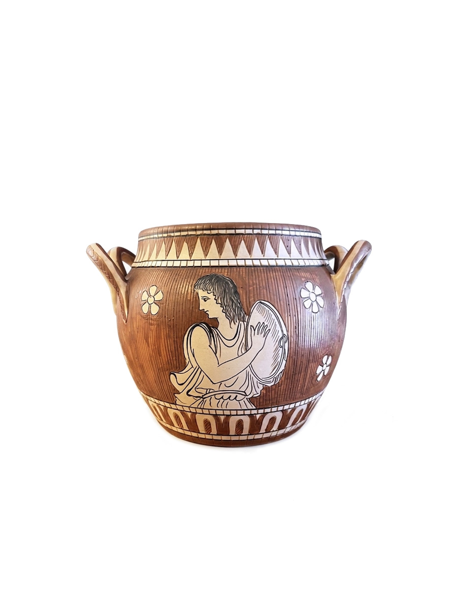 Vaso anforiforme in ceramica smaltata, Deruta 1960